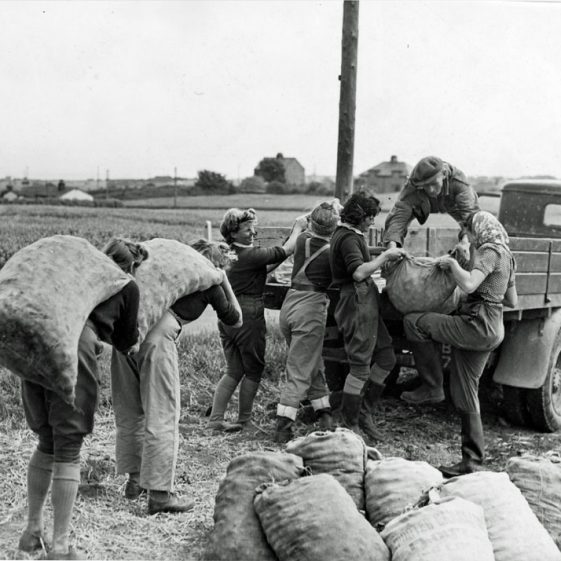 Land Army Girls working on local farms. (3)