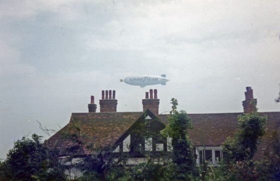 Goodyear Airship over Corner Cottage Granville Road. 25th July 1985