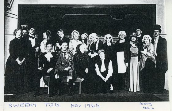 Cast of St Margaret's Players production, 'Sweeney Todd' 1965; a pantomime 1966; 'Champagne for Breakfast' 1968; unidentified play thought to be from 1966.