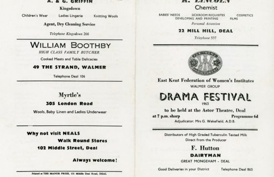 Programme for the WI Drama Festival 1963