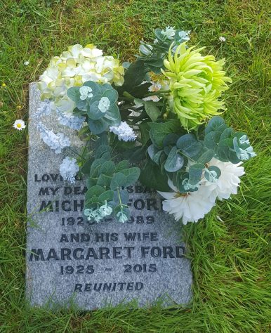 Gravestone of FORD Michael 1989; FORD Margaret 2015