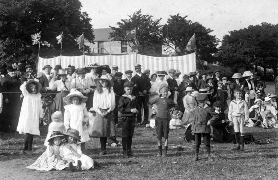 Children and spectators at St Margaret's Sports Day. c1910