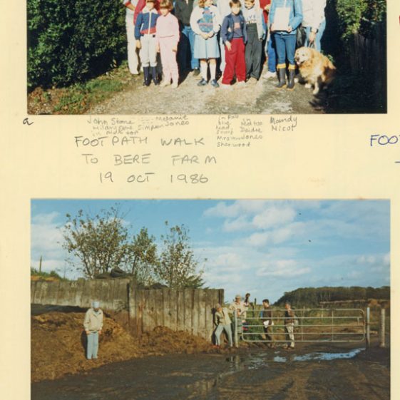 Annual footpath walk near Bere Farm, 19th October 1986