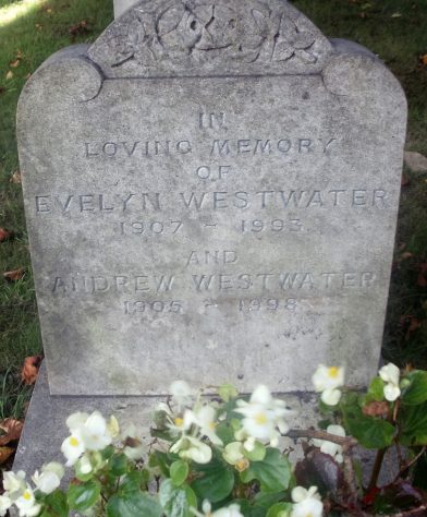 Gravestone of WESTWATER Andrew 1998; WESTWATER Evelyn Winifred 1993