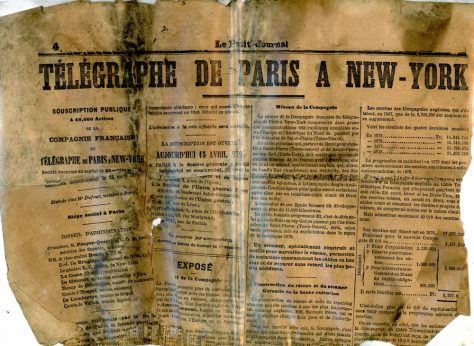 Page from 'Le Petit Journal' found in Cliffe House school wall.  Late 19th century