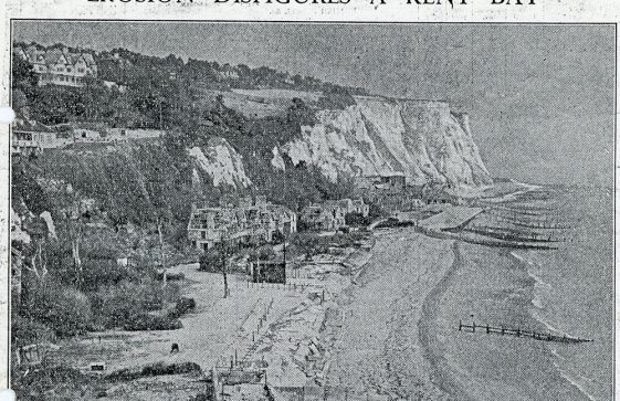 War damaged village on the beach and coastal erosion. 12 March 1949
