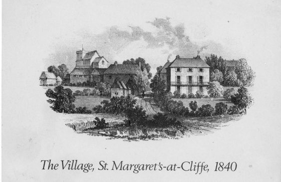 Engraving of St Margaret's Church and Marine House from Sea Street. 1840