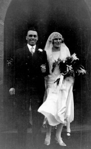 Wedding photograph of Olive Josephine Clayson and Thomas Alfred Craft. 17 February 1934