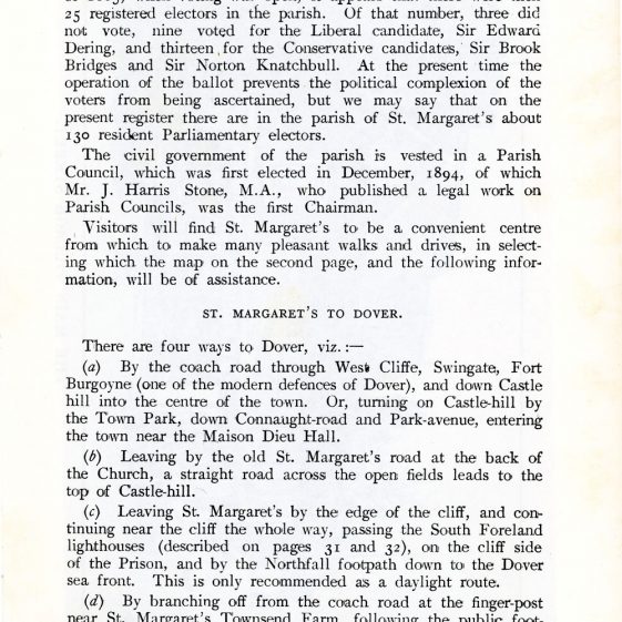 'St Margaret's Visitors Guide' by John Bavington Jones. 1907, pages 31 - 40