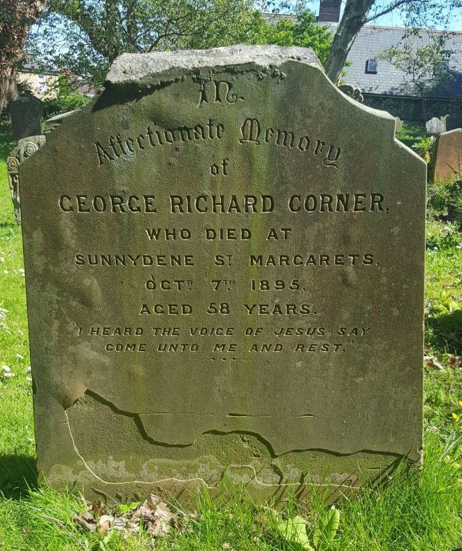 Gravestone of CORNER George Richard 1895 | Dawn Sedgwick