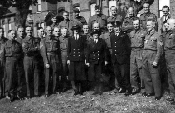 Photograph of Army NCOs and Navy personnel found at Cliffe Place, Station Road during demolition