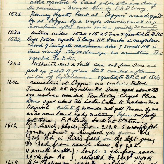 St Margaret's ARP (Air Raid Precautions) Log. Volume 3. 2 November 1940 - 17 February 1941. Pages 20-26