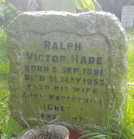 Gravestone of HARE Ralph Victor 1953; HARE Annie Marguerite 1977
