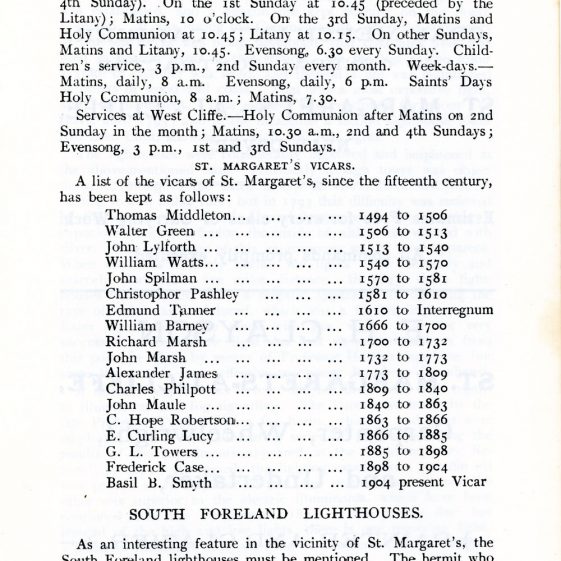'St Margaret's Visitors Guide' by John Bavington Jones. 1907, pages 31 - 40