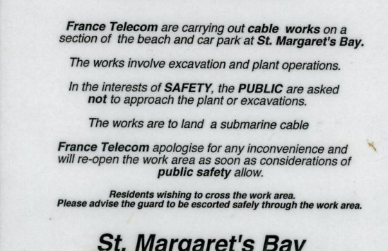 France Telecom Official Notice  of cable works being carried out in the Bay area. September 1997