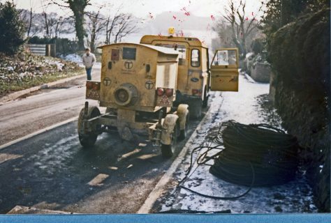 BT cable laying in progress Sea Street and Chapel Lane. 1985