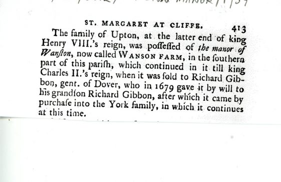Ownership of Wanstone Farm from Henry VIII's time to 1800