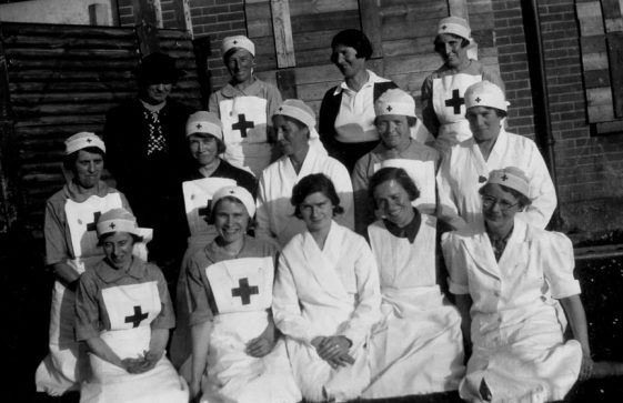 Annie Sharpe in a group photograph with other Red Cross nurses