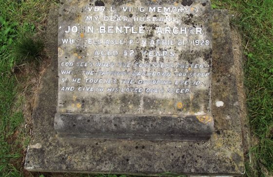 Gravestone of ARCHER John Bentley 1928