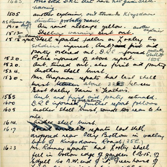 St Margaret's ARP (Air Raid Precautions) Log. Volume 3. 2 November 1940 - 17 February 1941. Pages 14-19